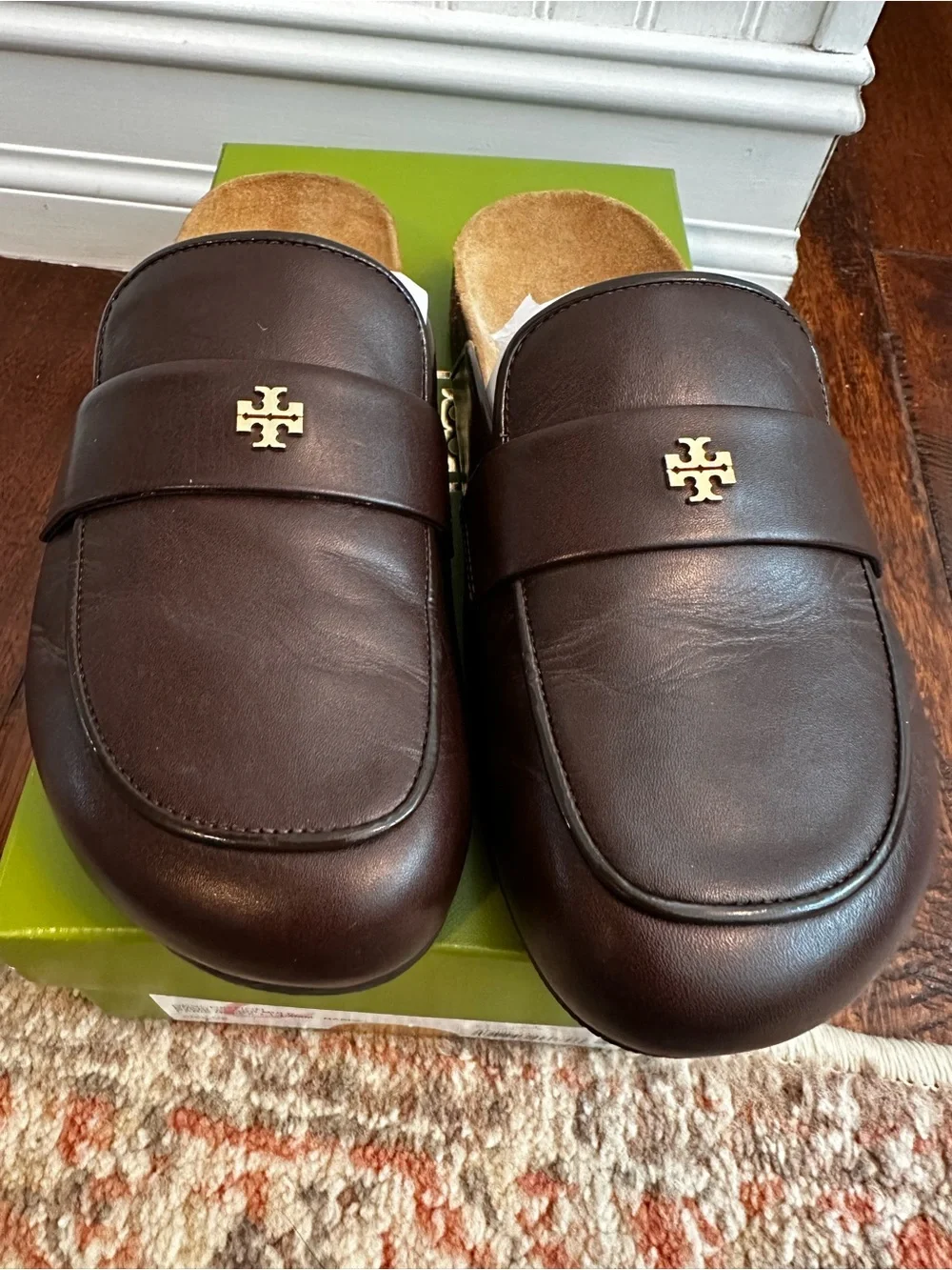 Tory Burch | Dark Brown Leather Mule with Gold Logo